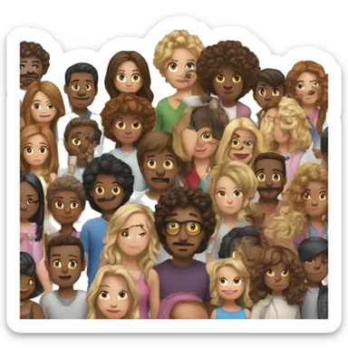 line of people sticker