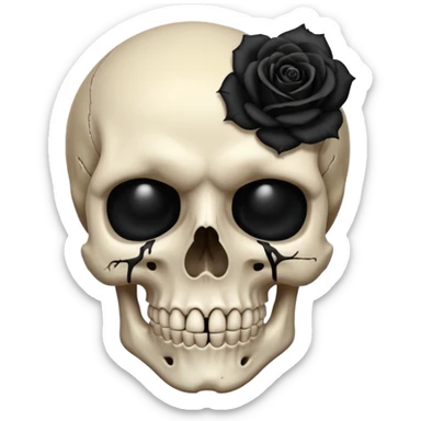 Skull with black rose Surrounding itemoji sticker