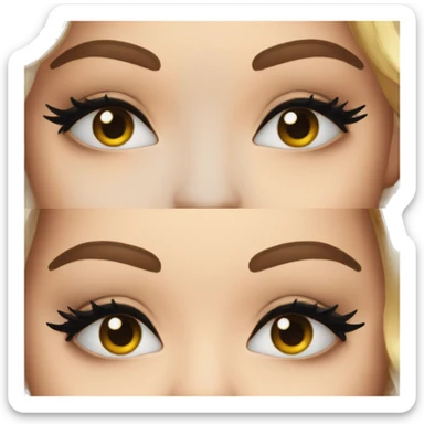 eyes emoji with winged eyeliner tip sticker