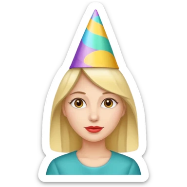 parti şapkalı kadın sticker