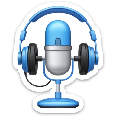 Podcast Broadcast Stream Blue Outline sticker