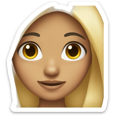 Cute girl with long black hair and tan skin sticker