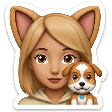 Girl dressed like a dog sticker