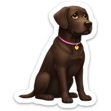 dark brown Labrador girl fat dog sticker