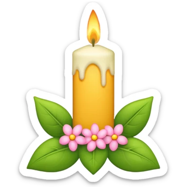 flower candle sticker