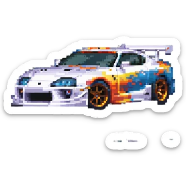 Hot Wheels Toyota Supra dynamic racing pose sticker