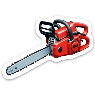 red chainsaw sticker