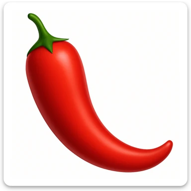 A chili pepper emoji in red color, vibrant and clear. sticker