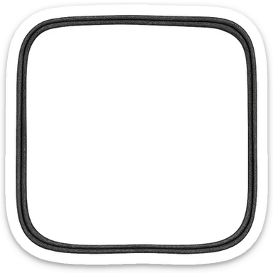 simple monochrome icon of square with rounded corners black outline no fill sticker