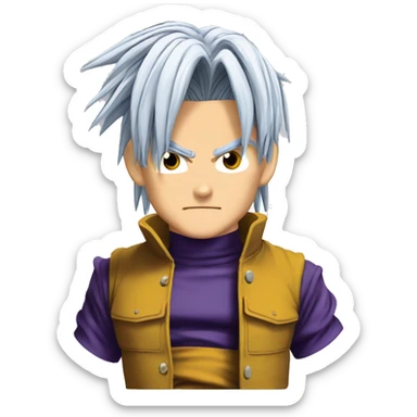 Trunks de dbz con el pulgar arriba sticker