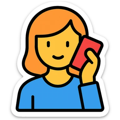 colored icon of a woman talking on the phone sticker
