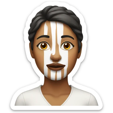 woman with a painted face  sticker