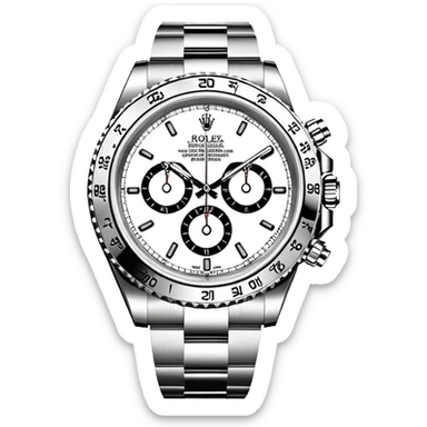Rolex white and black watch with heavy details sticker