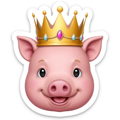 un cochon avec une couronne  sticker