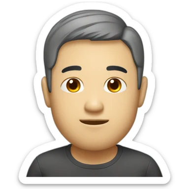 a-man-short-hair-glass-chinese-tiny-face sticker