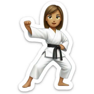 karate girl sticker