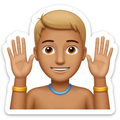 Not guilty hands up smirk sticker