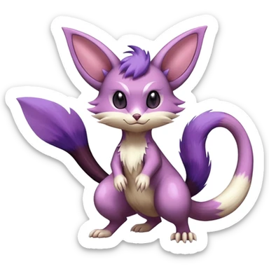 Shiny Furret-Espeon-Furret-Noibat-Noivern-Hybrid (Full body) sticker