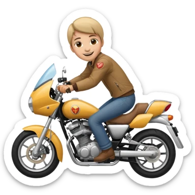 As un emojis de una persona levantando moto pirueta sticker