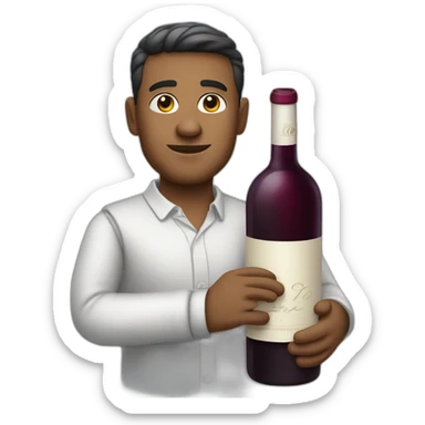 Wendell carvalho with bottle of wine sticker