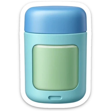 stick deodorant cap off or raised smooth rounded top clean cylindrical or oval container soft color white blue green matte surface no branding no spray no faces clean 3D soft shadows transparent background emoji scale sticker