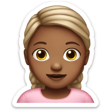 Down syndrome girl wearing a pink dress sticker