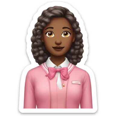 Preppy cute girl wearing pink and make up  sticker