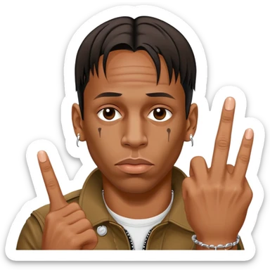 Travis scott showing middle finger sticker