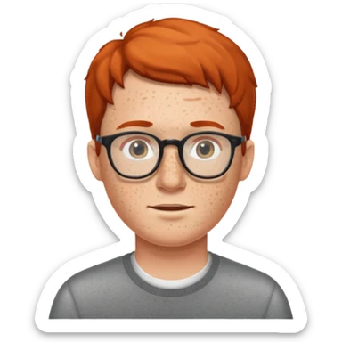 freckled man with glasses sticker
