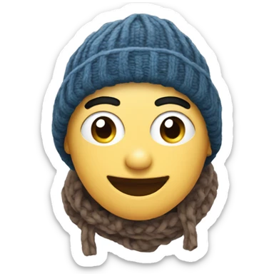cozy knitted winter beanie on its own sticker