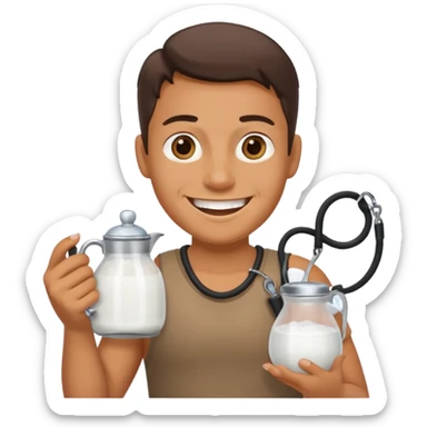 Salt Jug with leash in it hand sticker