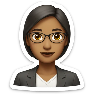 teacher, black and longhar, brown eyes, asia girl sticker