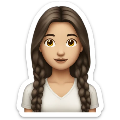 brunet girl with long hair sticker