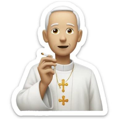 Priest smoking and from cigarette smoke comes out sticker
