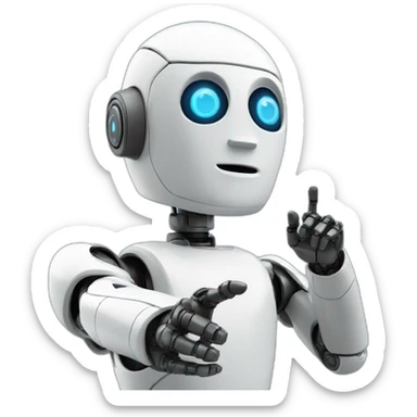 robot pointing to the sky sticker