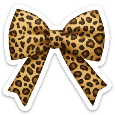 Leopard print bow  sticker