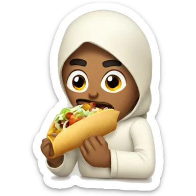 Mexican eating burrito sticker