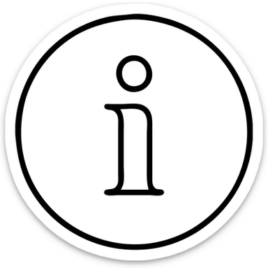simple outline icon representing information sticker
