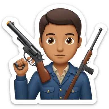 Guy with a gun sticker