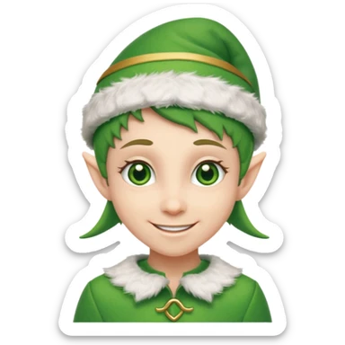 christmas elf head sticker