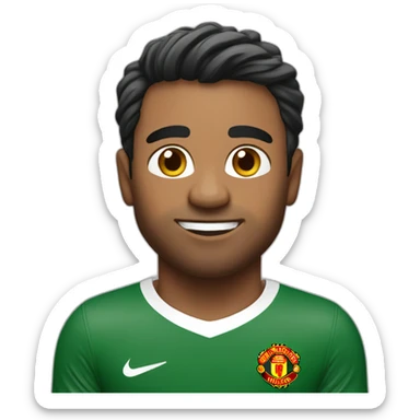 Indian south african with nice hair in Manchester united shirt sticker