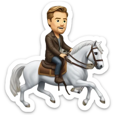 leonardo-dicaprio-riding-matt-damon sticker