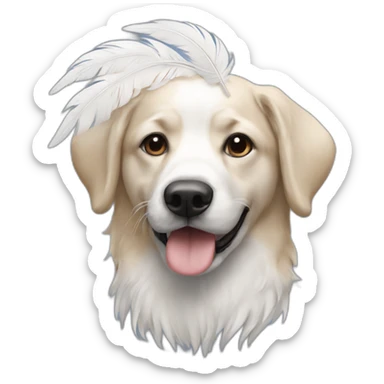 Un chien avec des plumes sticker