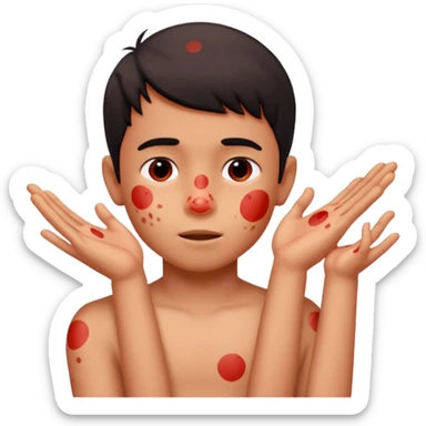 A boy named Sameer, itching and have red spots all over the body sticker