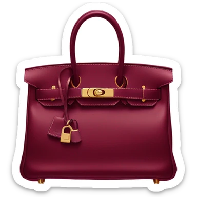 Birkin Hermes bag in wine red sticker