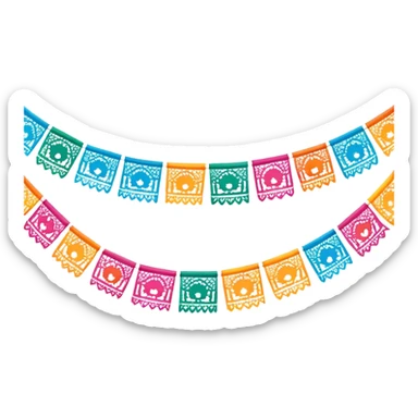 festive one garland of colorful mexican papel picado sticker