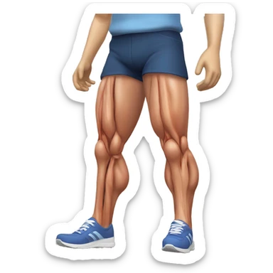 Human anatomy 3D quadriceps muscle in leg sticker