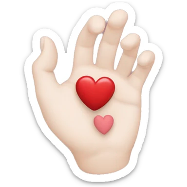 Half of a heart made with a hand sticker