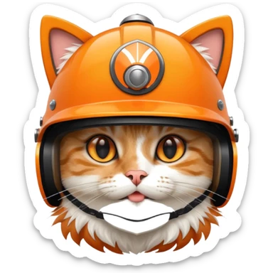 Котик в шлеме  sticker
