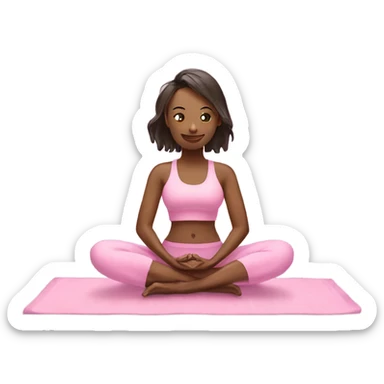 Yoga with friend pink towel sticker